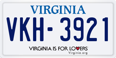 VA license plate VKH3921