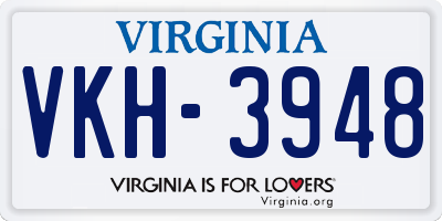VA license plate VKH3948