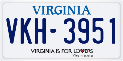 VA license plate VKH3951