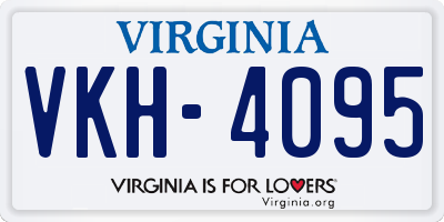 VA license plate VKH4095