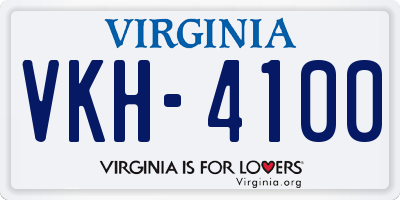 VA license plate VKH4100