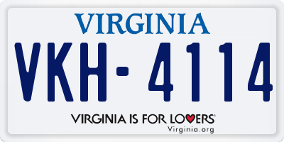 VA license plate VKH4114