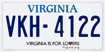 VA license plate VKH4122