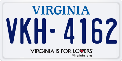 VA license plate VKH4162