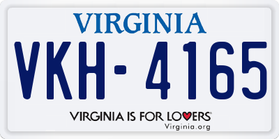 VA license plate VKH4165