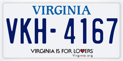 VA license plate VKH4167