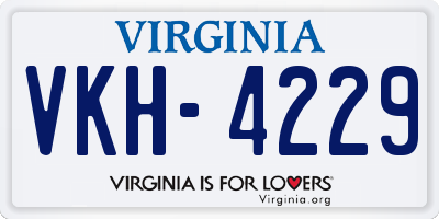 VA license plate VKH4229