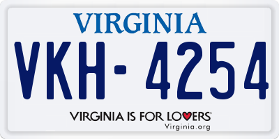 VA license plate VKH4254
