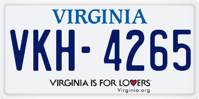 VA license plate VKH4265