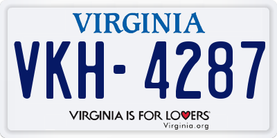 VA license plate VKH4287