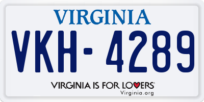 VA license plate VKH4289