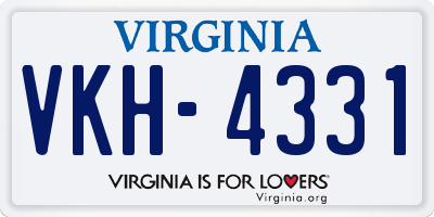 VA license plate VKH4331