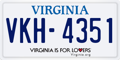 VA license plate VKH4351