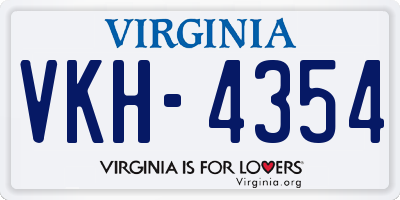 VA license plate VKH4354