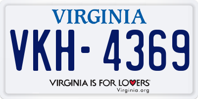 VA license plate VKH4369