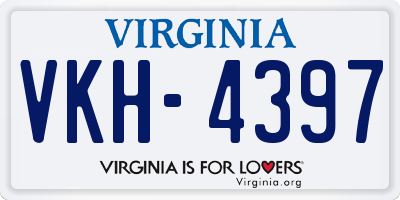 VA license plate VKH4397