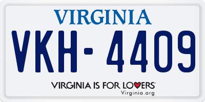 VA license plate VKH4409