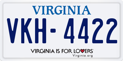 VA license plate VKH4422