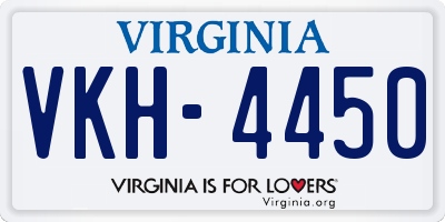 VA license plate VKH4450
