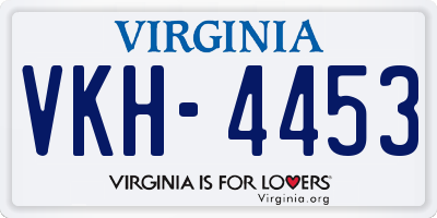 VA license plate VKH4453
