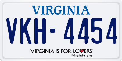 VA license plate VKH4454