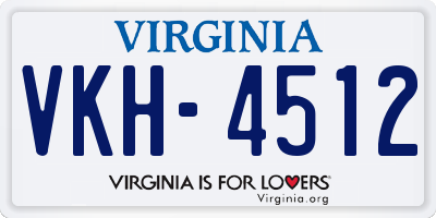 VA license plate VKH4512