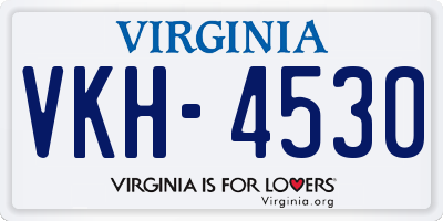 VA license plate VKH4530