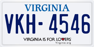 VA license plate VKH4546