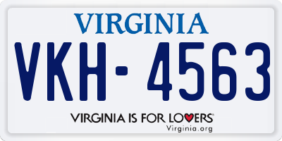 VA license plate VKH4563