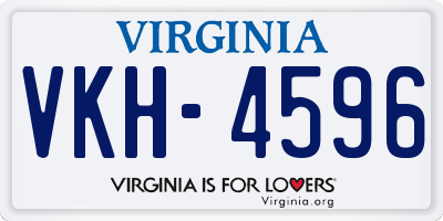 VA license plate VKH4596