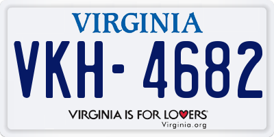 VA license plate VKH4682