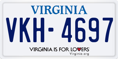 VA license plate VKH4697