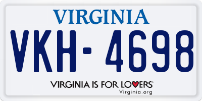 VA license plate VKH4698