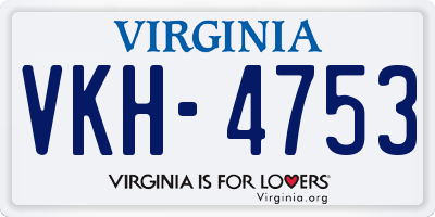 VA license plate VKH4753