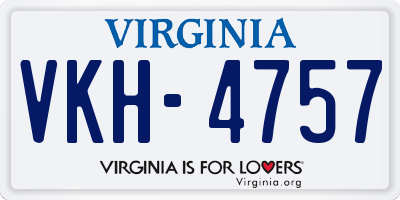 VA license plate VKH4757