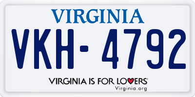 VA license plate VKH4792