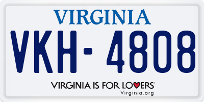 VA license plate VKH4808