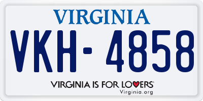 VA license plate VKH4858