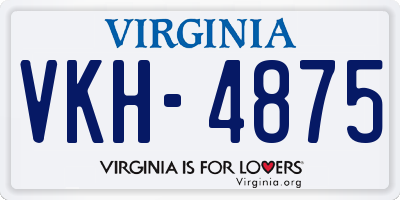 VA license plate VKH4875