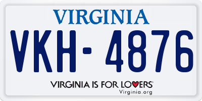 VA license plate VKH4876