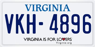 VA license plate VKH4896
