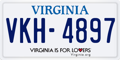 VA license plate VKH4897