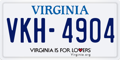VA license plate VKH4904