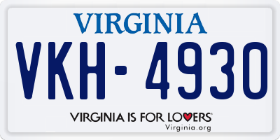 VA license plate VKH4930
