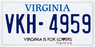 VA license plate VKH4959