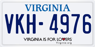 VA license plate VKH4976
