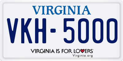 VA license plate VKH5000