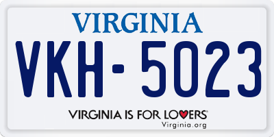 VA license plate VKH5023