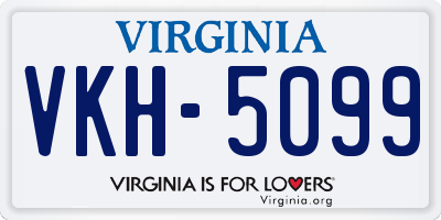 VA license plate VKH5099