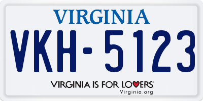 VA license plate VKH5123